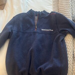 Broncos Navy R eversible Quarter-Zip Pullover